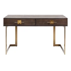 Bureau donker hout met messing - Kare Design Osaka