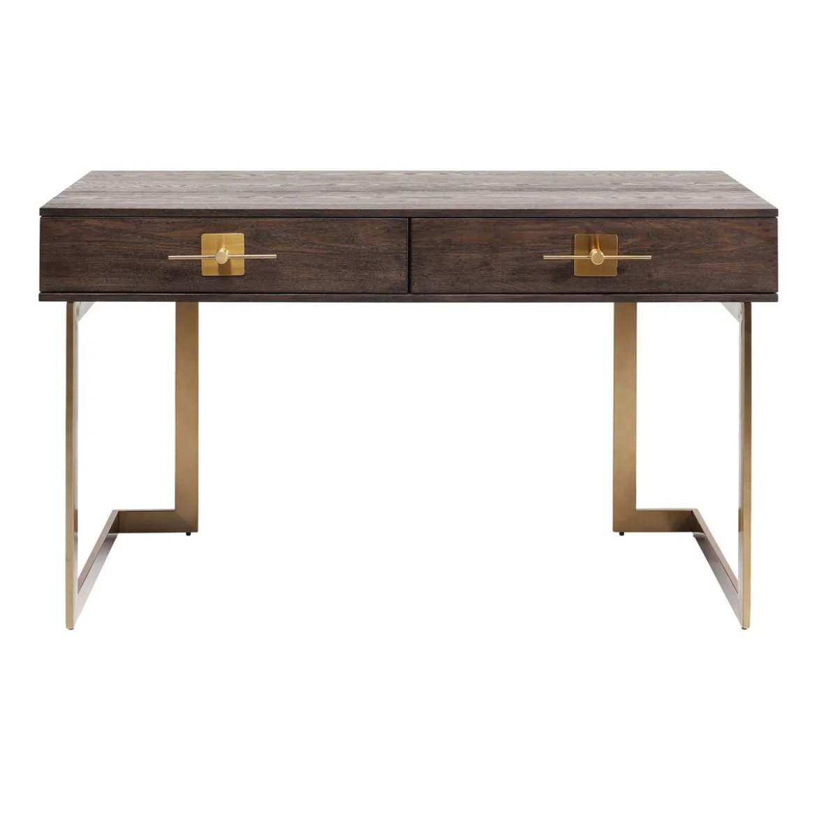 Bureau donker hout met messing - Kare Design Osaka