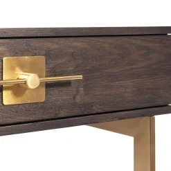 Bureau donker hout met messing - Kare Design Osaka