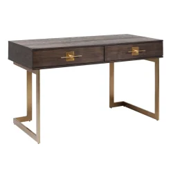 Bureau donker hout met messing - Kare Design Osaka