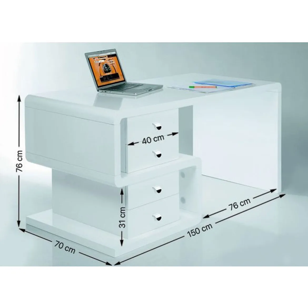 Bureau retro design wit - Kare Design Club Snake