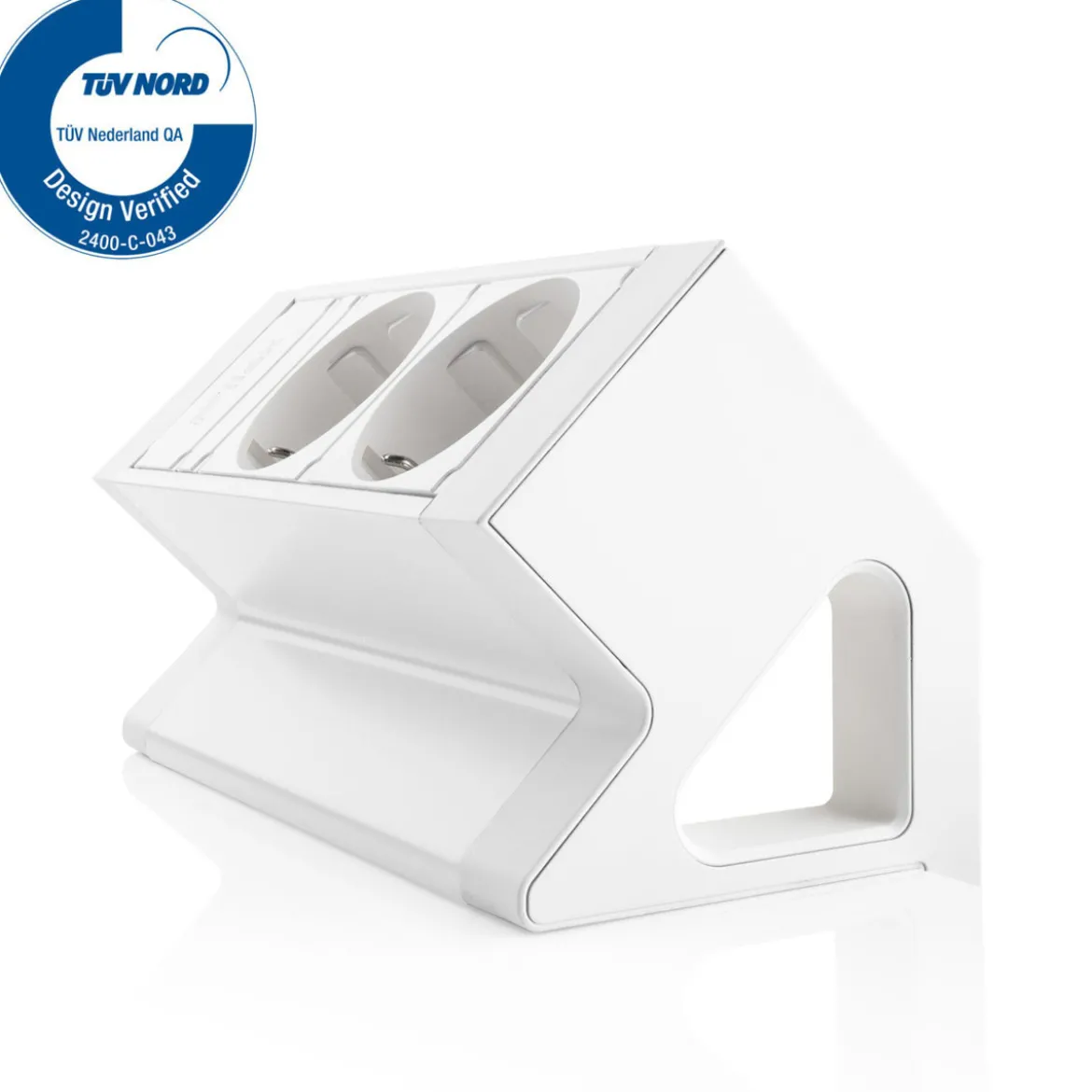 Bureau stekkerdoos Wit 2x 230V + eGST® snoer 3m - Lavis Power Desk Up® 2.0