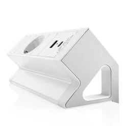 Bureau stekkerdoos wit 1x230V, 1xUSB-A, 1xUSB-C (incl. aansluitsnoer randaarde 1,5 meter) - Lavis Power Desk Up® 2.0