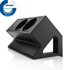 Bureau stekkerdoos zwart 2x 230V + eGST® snoer 3m - Lavis Power Desk Up® 2.0