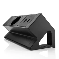 Bureau stekkerdoos zwart 1x230V, 1xUSB-A, 1xUSB-C (incl. aansluitsnoer randaarde 1,5 meter) - Lavis Power Desk Up® 2.0