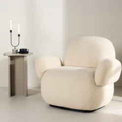 Chenille fauteuil met rondingen - Lavis Sevilla