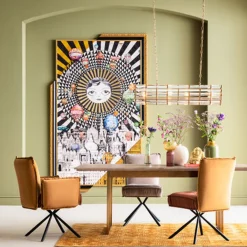 Design eettafel hout met koper - Kare Design Cesaro