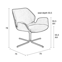 Design fauteuil leer - Zuiver Nikki