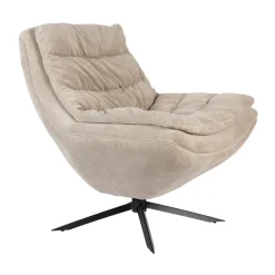 Design fauteuil ribstof - Dutchbone Vince