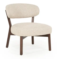 Design fauteuil walnoot en stof - Eleonora Mikky