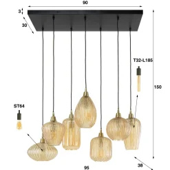 Design hanglamp 7 lichts - Santa V-Shape Pattern