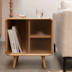 Design nachkastje gebogen hout - Zuiver Rise
