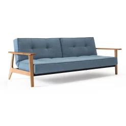 Design slaapbank met eiken armleuningen - Innovation Living Splitback Frej Natural