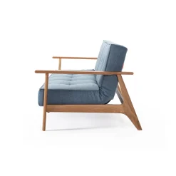 Design slaapbank met eiken armleuningen - Innovation Living Splitback Frej Natural