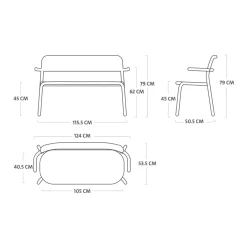 Design tuinbank aluminium - Fatboy Toni Bankski
