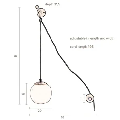 Design wandlamp matglas - Dutchbone Bulan