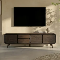 Donkerbruin tv-meubel mangohout - Bodio Lucy