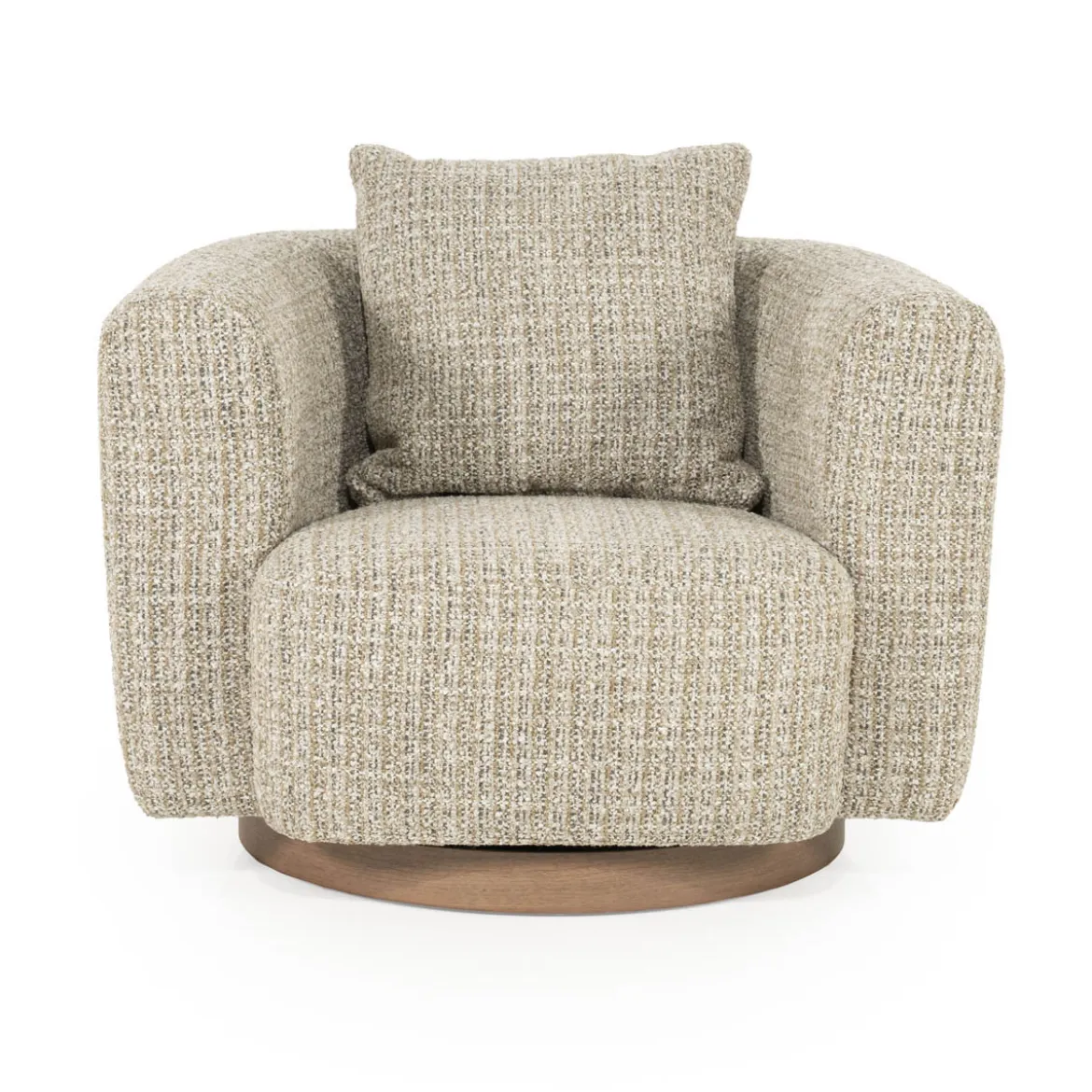 Draaibare fauteuil met walnoot hout - Eleonora Jordan
