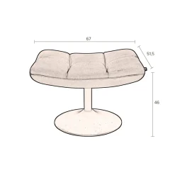 Draaibare hocker fluweel - Dutchbone Bar