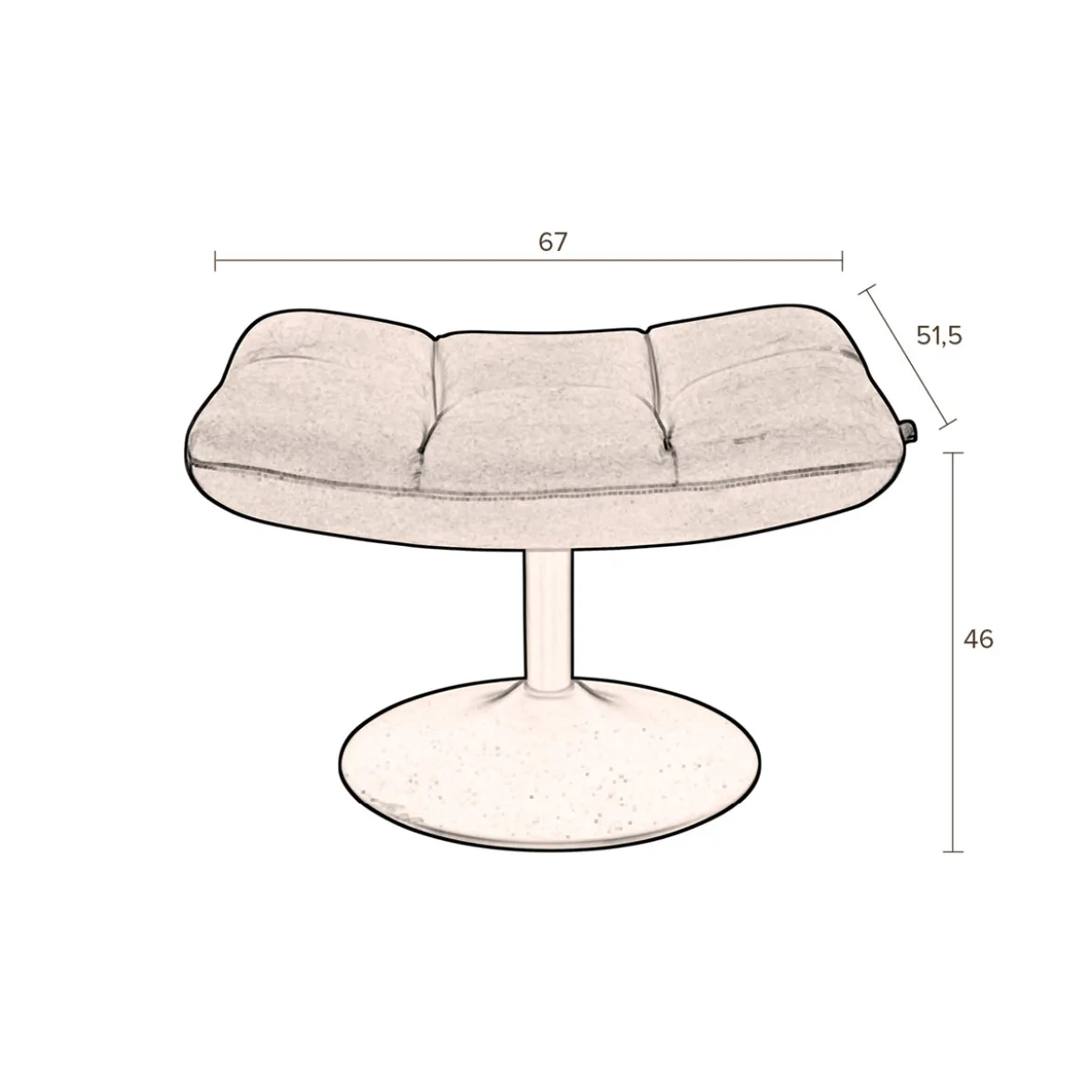 Draaibare hocker fluweel - Dutchbone Bar
