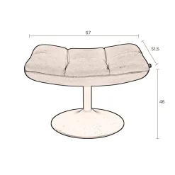 Draaibare hocker stof - Dutchbone Bar