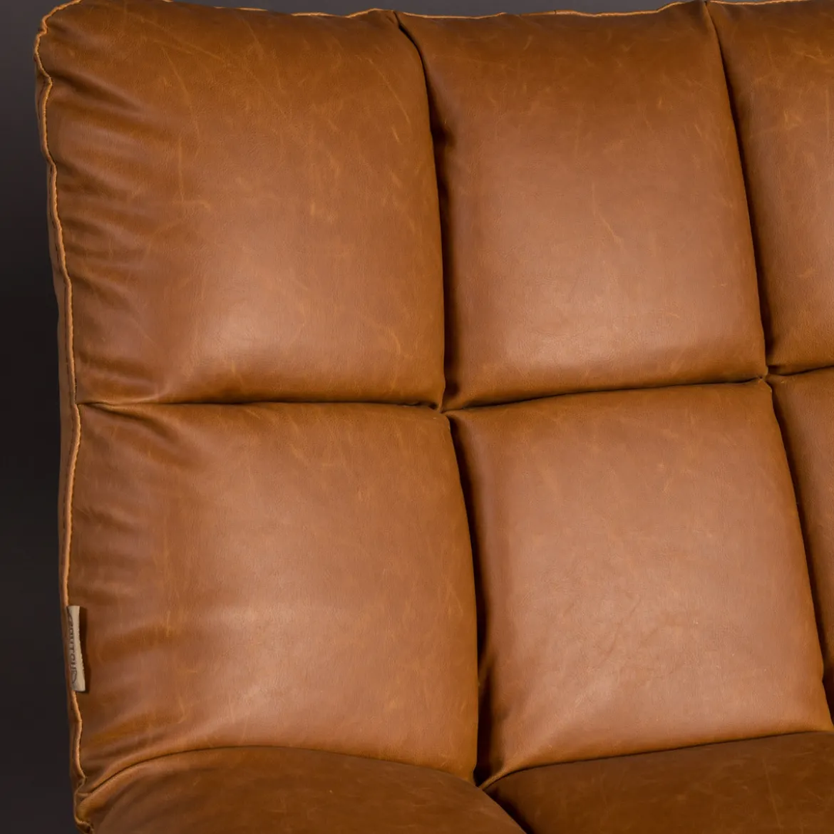 Draaifauteuil bruin leer - Dutchbone Bar Vintage
