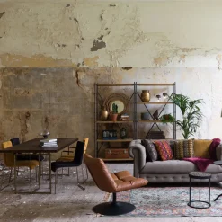 Draaifauteuil bruin leer - Dutchbone Bar Vintage