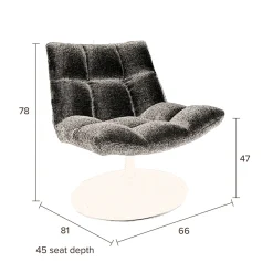 Draaifauteuil bruin leer - Dutchbone Bar Vintage