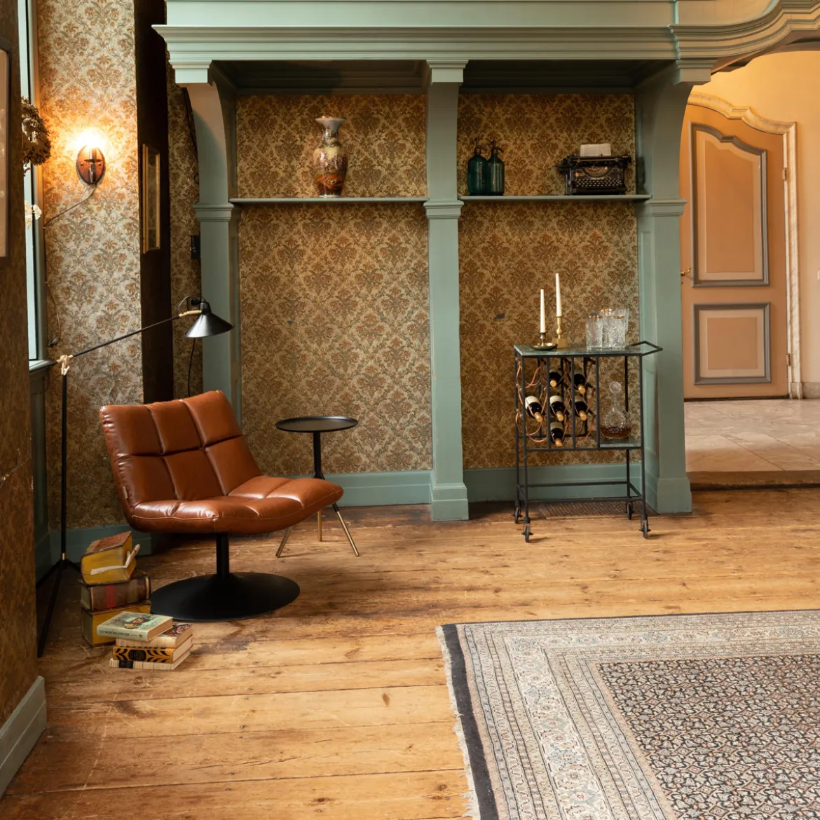 Draaifauteuil bruin leer - Dutchbone Bar Vintage