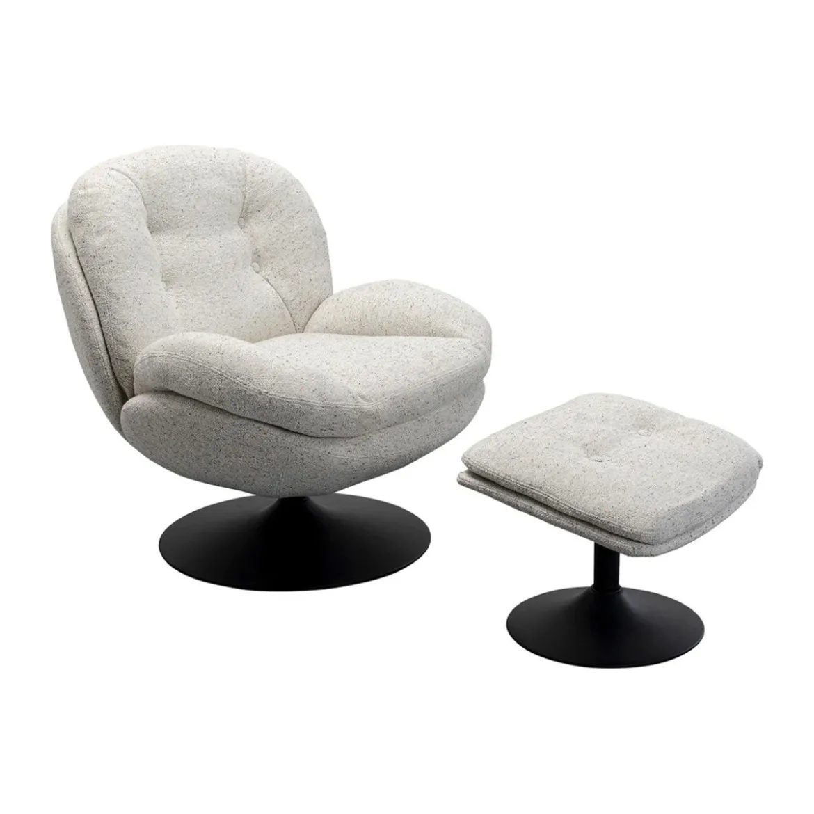 Draai fauteuil met voetenbank - Kare Design Standford