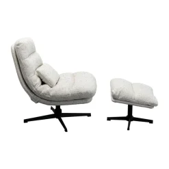 Draai fauteuil met voetenbank - Kare Design Columbia