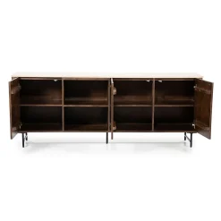 Dressoir donker hout met travertin blad - Eleonora Lio