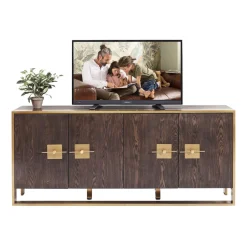 Dressoir messing en donker hout - Kare Design Osaka