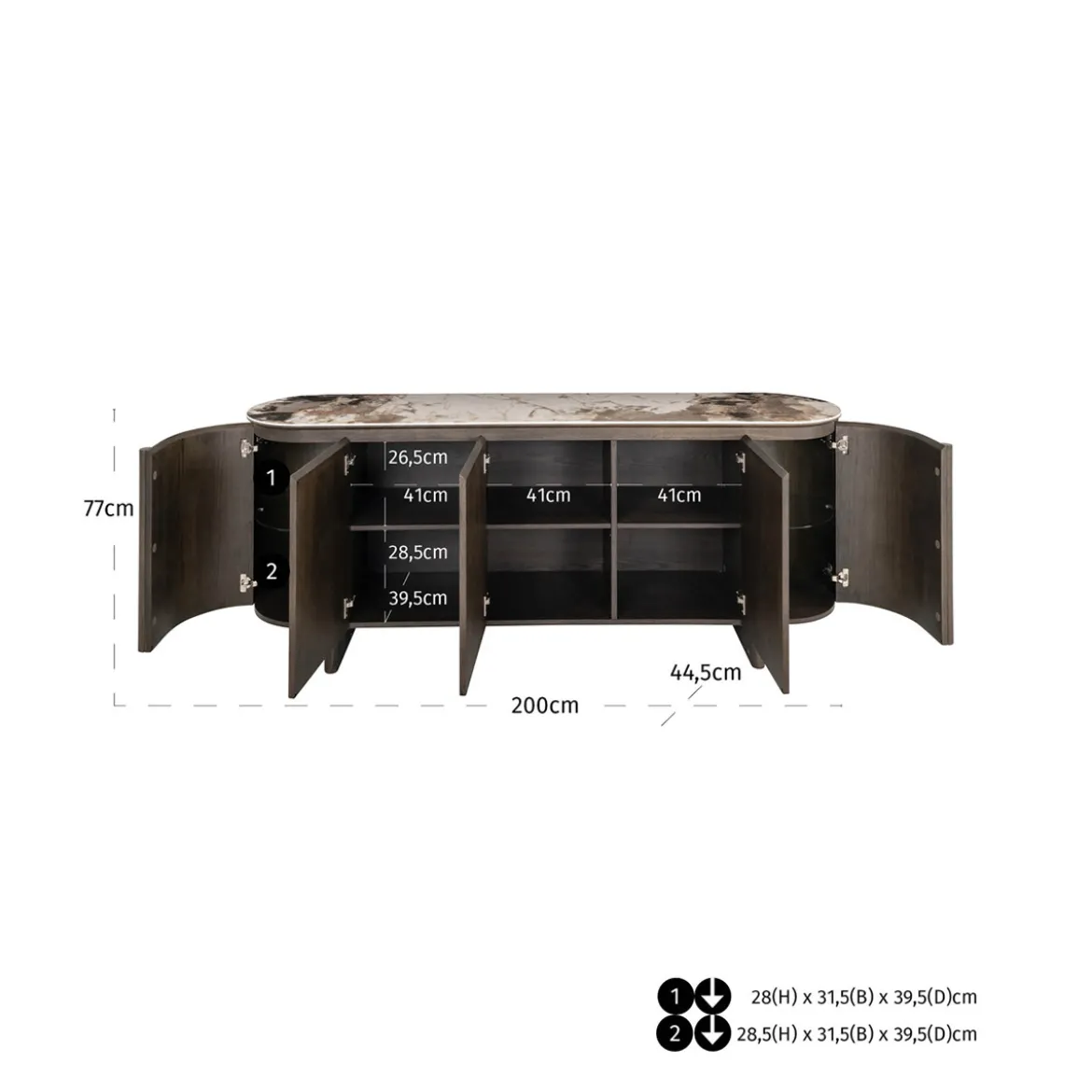 Dressoir met keramiek - Richmond Interiors Langford