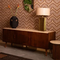 Dressoir walnoot en travertin - Dutchbone Arda