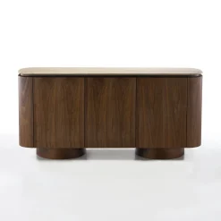 Dressoir walnoot met travertin - Bodio Sora