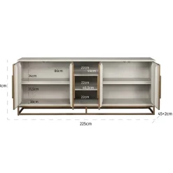 Dressoir wit hout met messing - Richmond Interiors Whitebone