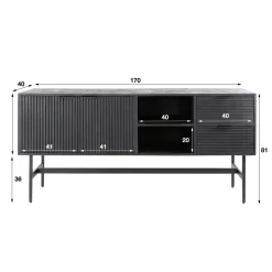 Dressoir zwart mangohout - Giani Marina