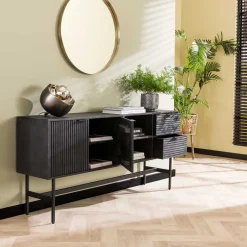Dressoir zwart mangohout - Giani Marina