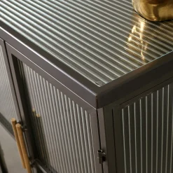 Dressoir zwart met ribbelglas - Kare Design Gomera