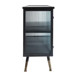 Dressoir zwart met ribbelglas - Kare Design Gomera