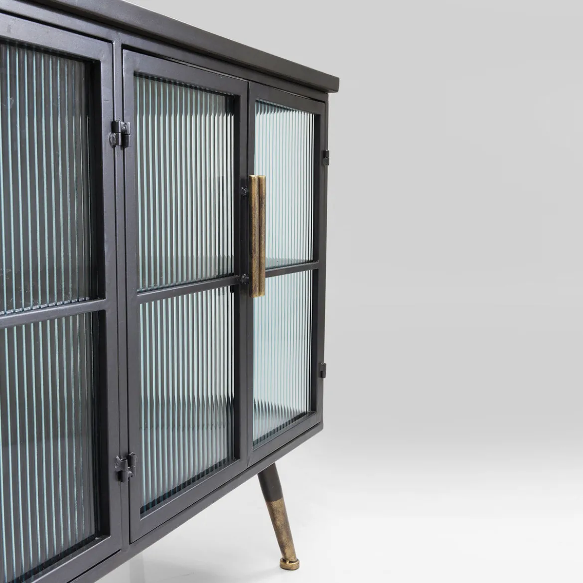 Dressoir zwart met ribbelglas - Kare Design Gomera