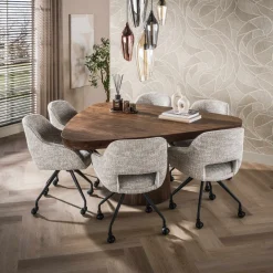 Driehoekige eettafel acaciahout - Giani Arcadia