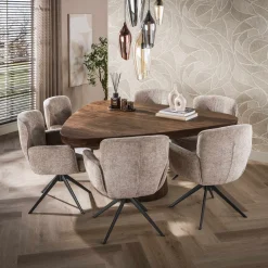 Driehoekige eettafel acaciahout - Giani Arcadia