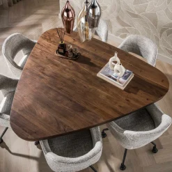 Driehoekige eettafel acaciahout - Giani Arcadia