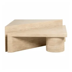 Driehoekige salontafel set travertin beige - Richmond Interiors Fictus