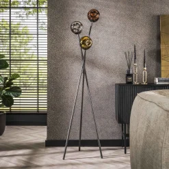 Driepoot vloerlamp gekleurd glas - Santa Molecule