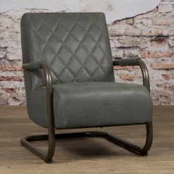 Ecoleer fauteuil met ruitstiksel - Tower Living Civo