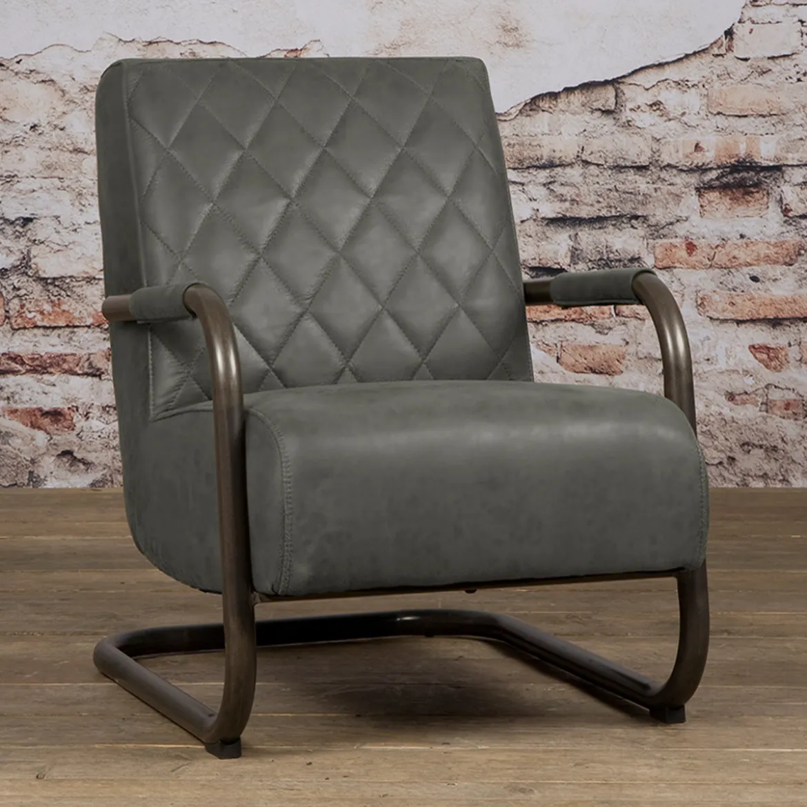 Ecoleer fauteuil met ruitstiksel - Tower Living Civo