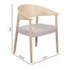 Eetkamerstoel gebogen hout met beige stof - Bodio Houston